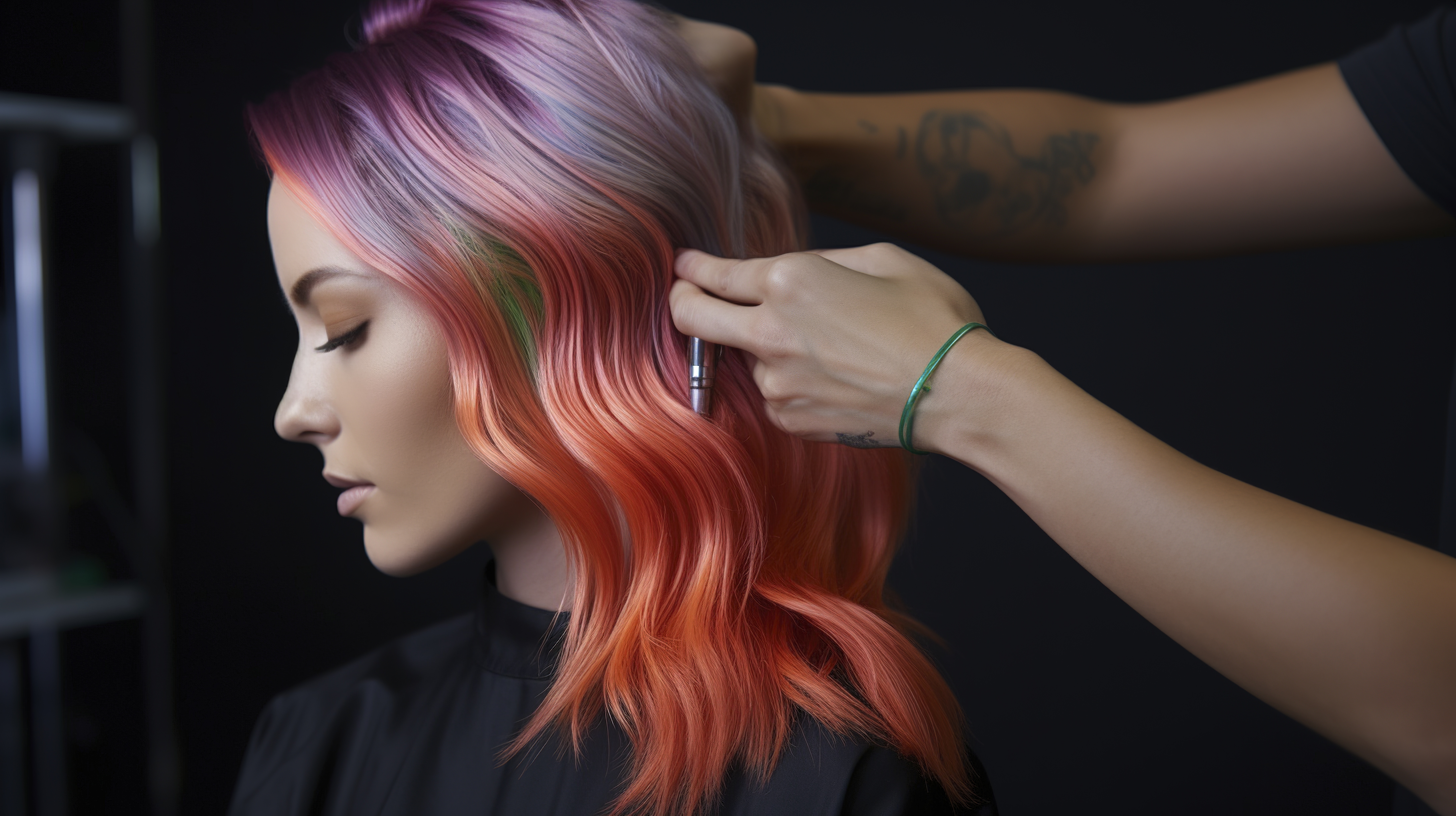 hair care services and hair coloring